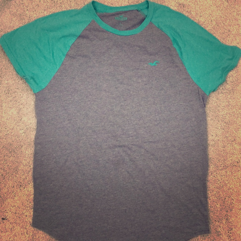 Hollister Teal/Gray Short Sleeve Shirt